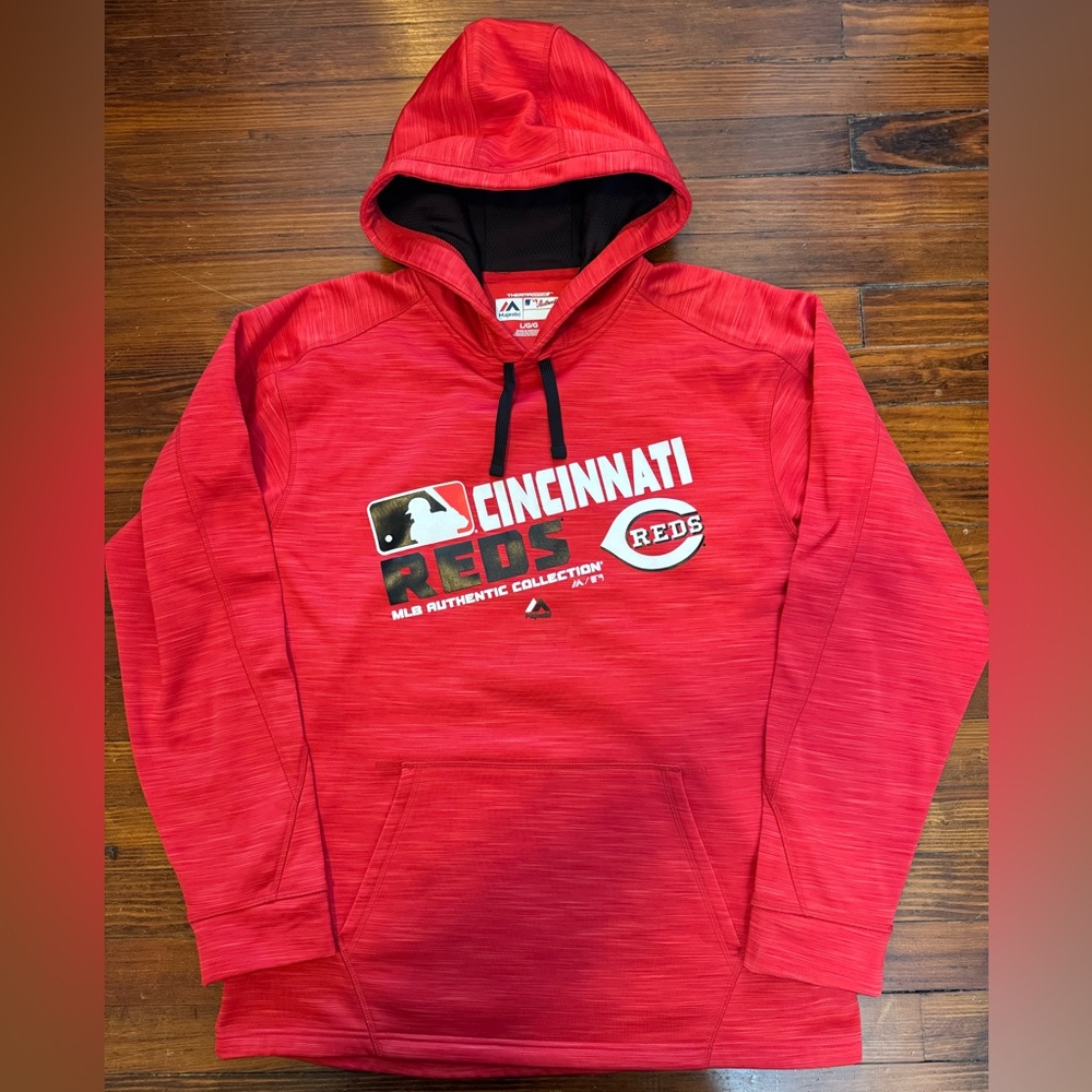 #511 CINCINNATI REDS MLB (MAJESTIC) THERMA-BASE BASEBALL HOODIE